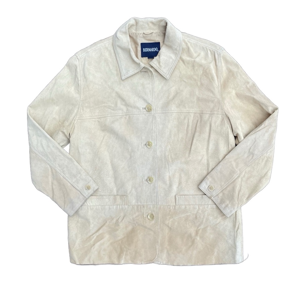 Vintage Camel Tan Genuine Suede Leather Barn Shirt Jacket Large